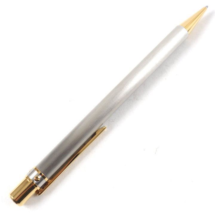 Excellent Cartier Ballpoint pen Logo engraved twist style Silver gold mens