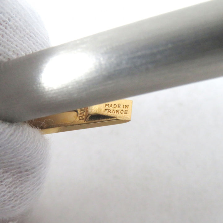 Excellent Cartier Ballpoint pen Logo engraved twist style Silver gold mens