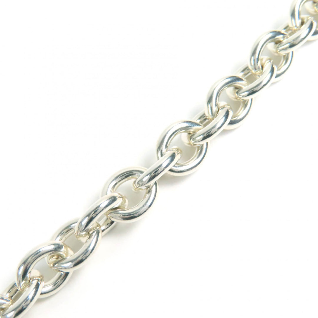 Great TIFFANY&Co. Necklace oval tag choker Silver SV925 mens