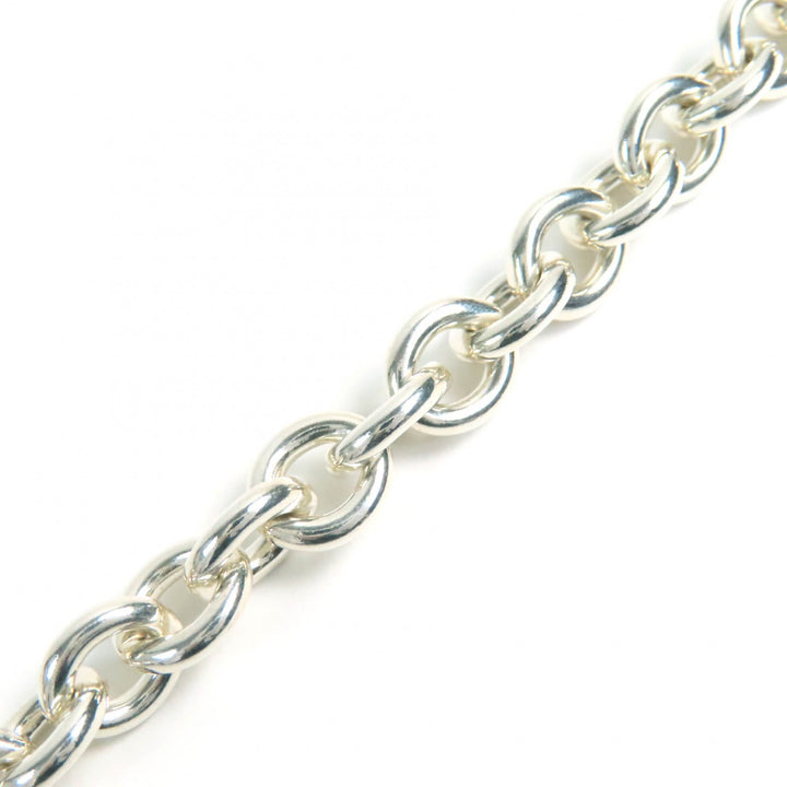 Great TIFFANY&Co. Necklace oval tag choker Silver SV925 mens