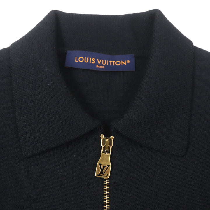 LOUIS VUITTON Blouson Embossed Technical Zip up jacket black wool mens S 1AFYEJ