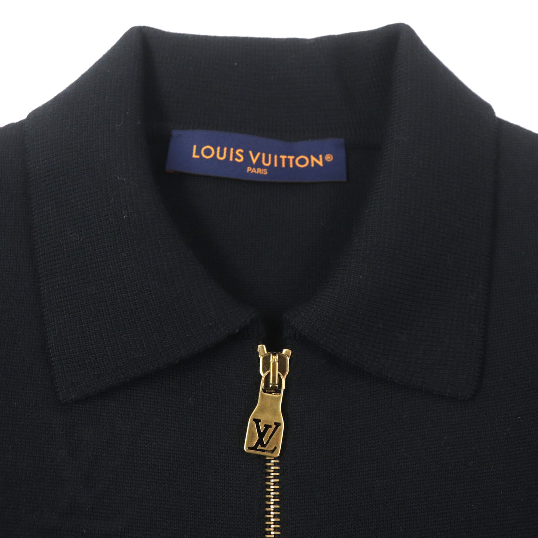 Excellent LOUIS VUITTON Blouson Embossed Technical black wool mens S 1AFYEJ