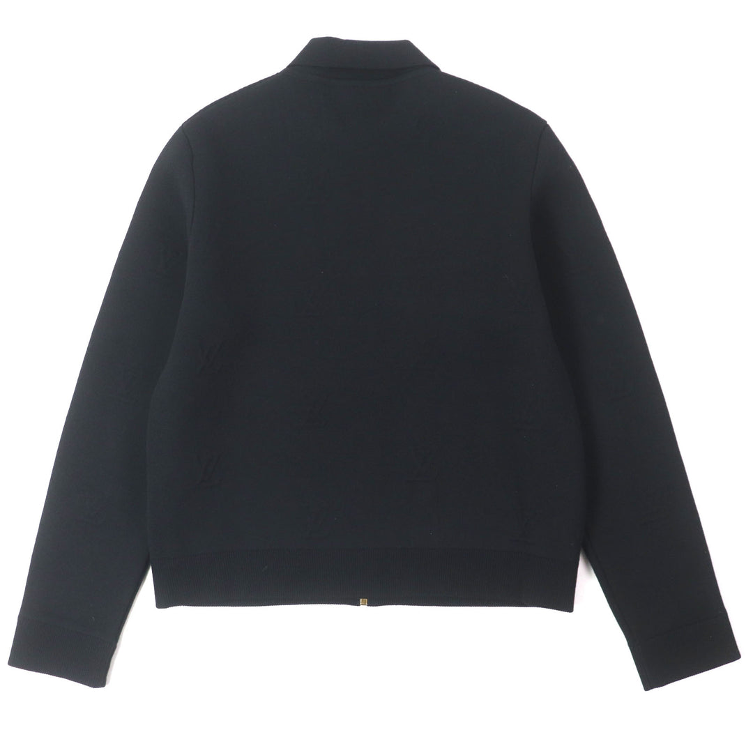 LOUIS VUITTON Blouson Embossed Technical Zip up jacket black wool mens S 1AFYEJ