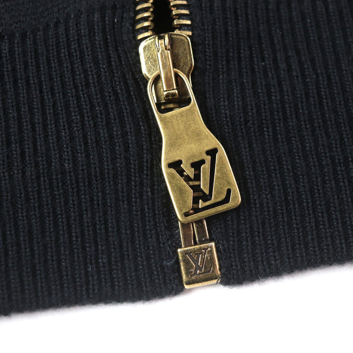 Excellent LOUIS VUITTON Blouson Embossed Technical black wool mens S 1AFYEJ