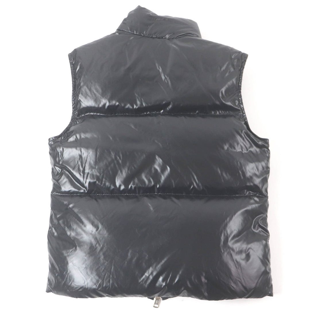 Excellent MONCLER Down vest BANKER GILET Logo patch WZIP gilet black Nylon mens 0