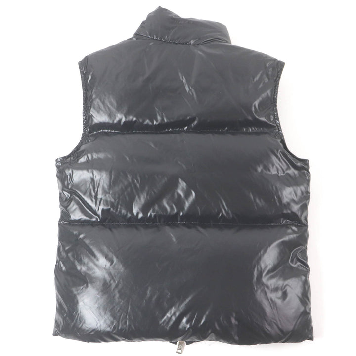 Excellent MONCLER Down vest BANKER GILET Logo patch WZIP gilet black Nylon mens 0
