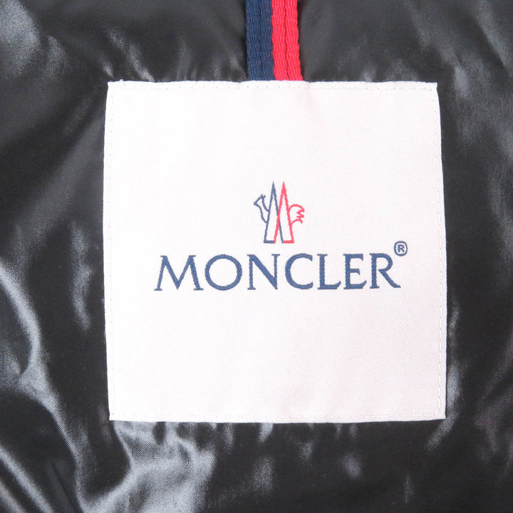 Excellent MONCLER Down vest BANKER GILET Logo patch WZIP gilet black Nylon mens 0