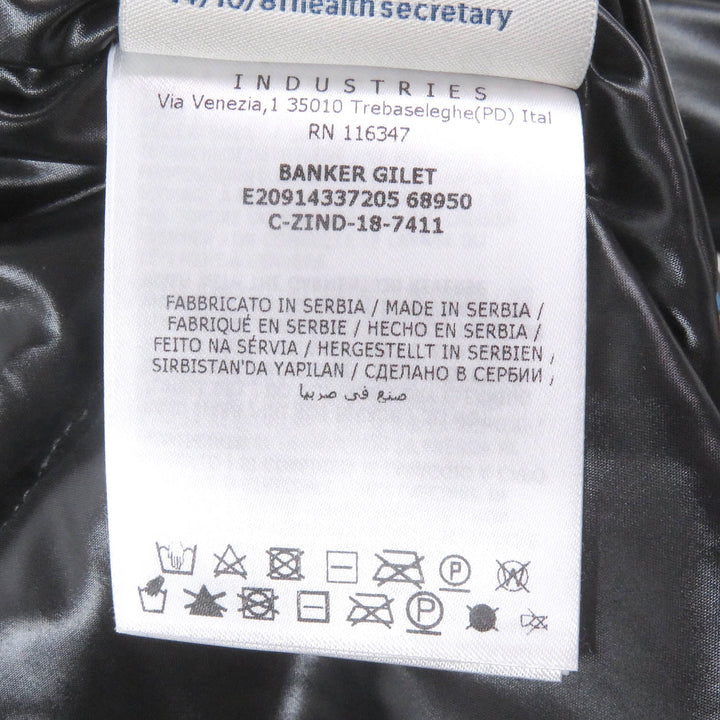 Excellent MONCLER Down vest BANKER GILET Logo patch WZIP gilet black Nylon mens 0