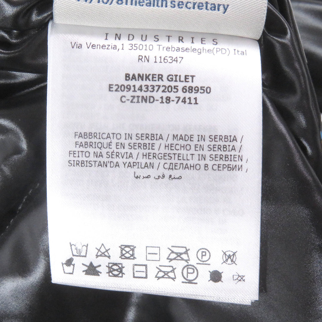 Excellent MONCLER Down vest BANKER GILET Logo patch WZIP gilet black Nylon mens 0