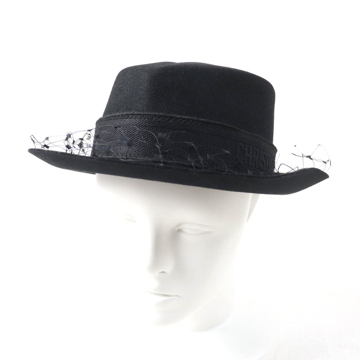 Excellent Christian Dior hat Logo design with tulle Rabbit Women 57 04DPN960G893