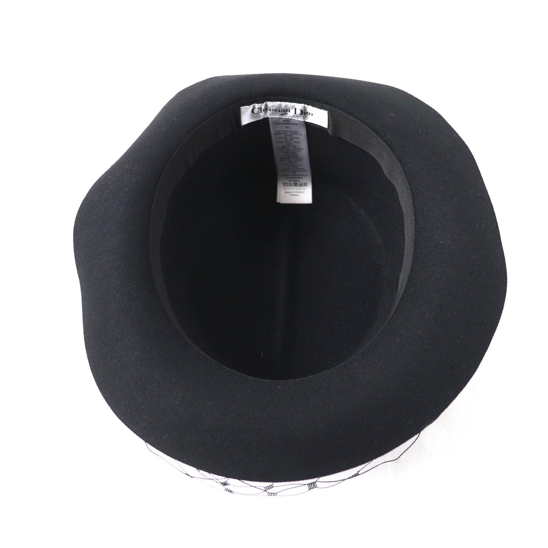Excellent Christian Dior hat Logo design with tulle Rabbit Women 57 04DPN960G893