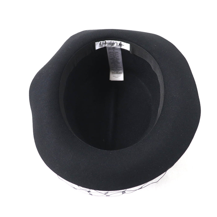 Excellent Christian Dior hat Logo design with tulle Rabbit Women 57 04DPN960G893