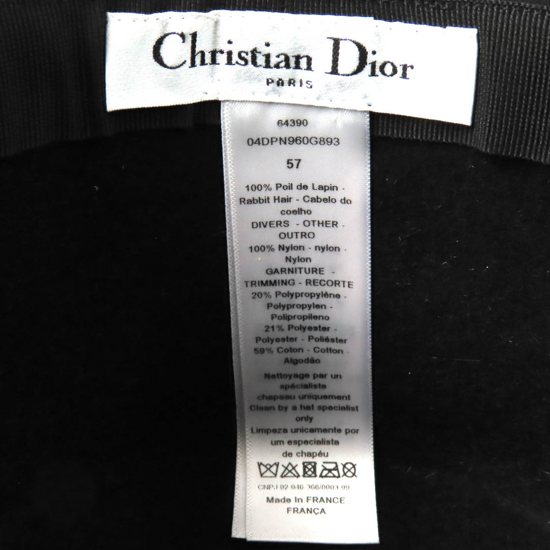 Excellent Christian Dior hat Logo design with tulle Rabbit Women 57 04DPN960G893