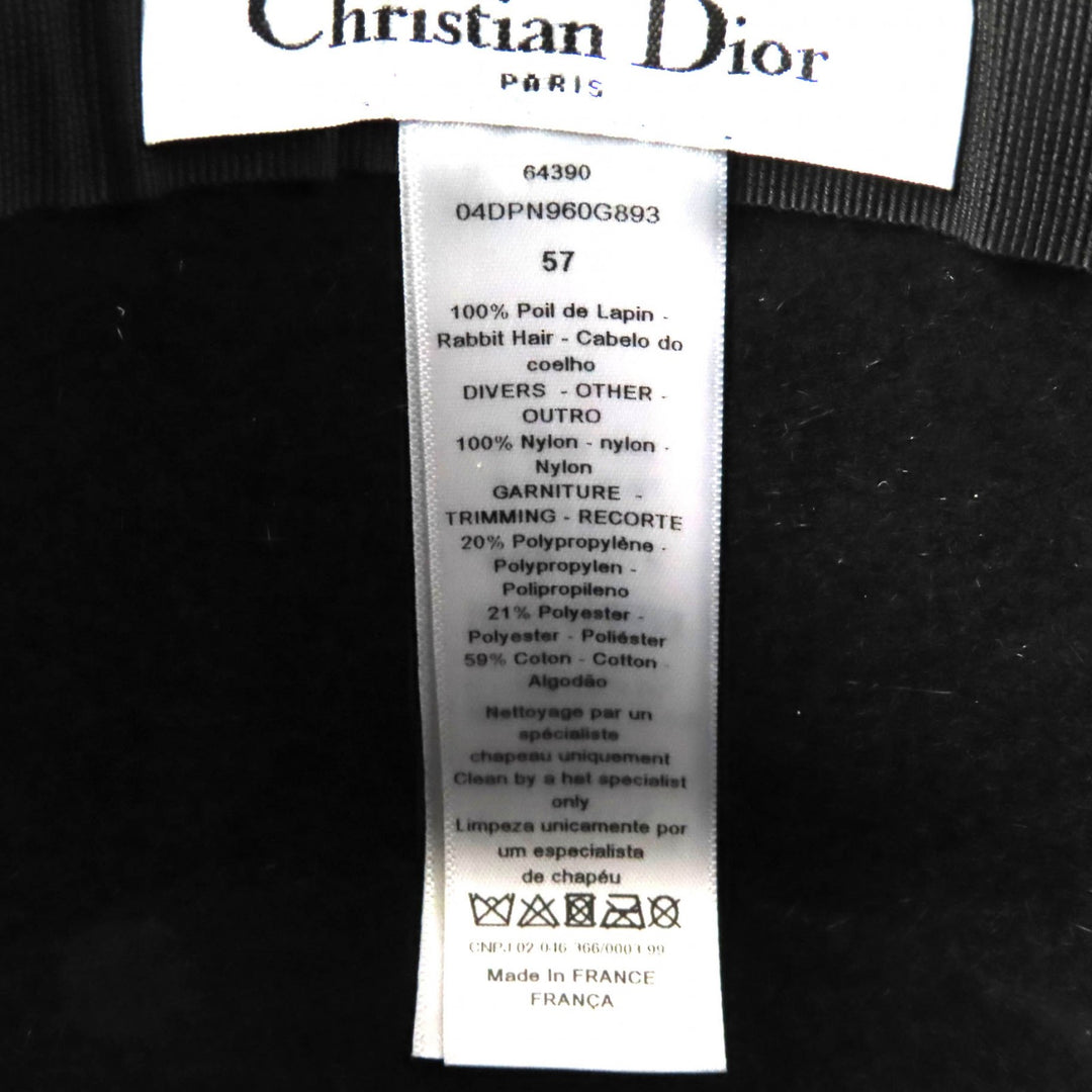 Excellent Christian Dior hat Logo design with tulle Rabbit Women 57 04DPN960G893
