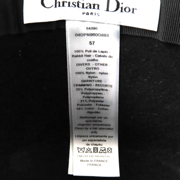 Excellent Christian Dior hat Logo design with tulle Rabbit Women 57 04DPN960G893