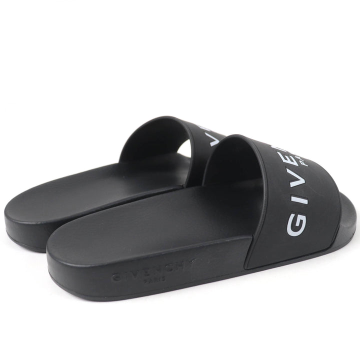 Pristine GIVENCHY Sandals Logo design slide sandals black rubber Women 35