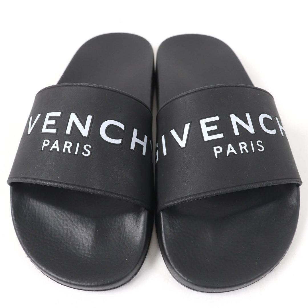 Pristine GIVENCHY Sandals Logo design slide sandals black rubber Women 35