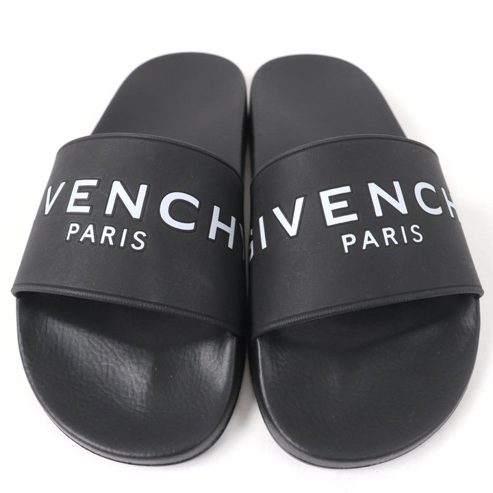 Pristine GIVENCHY Sandals Logo design slide sandals black rubber Women 35