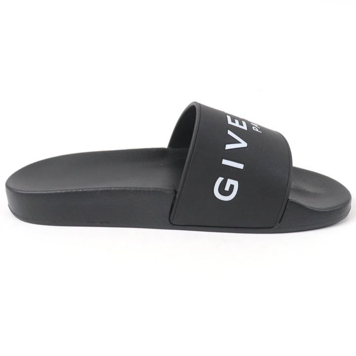 Pristine GIVENCHY Sandals Logo design slide sandals black rubber Women 35