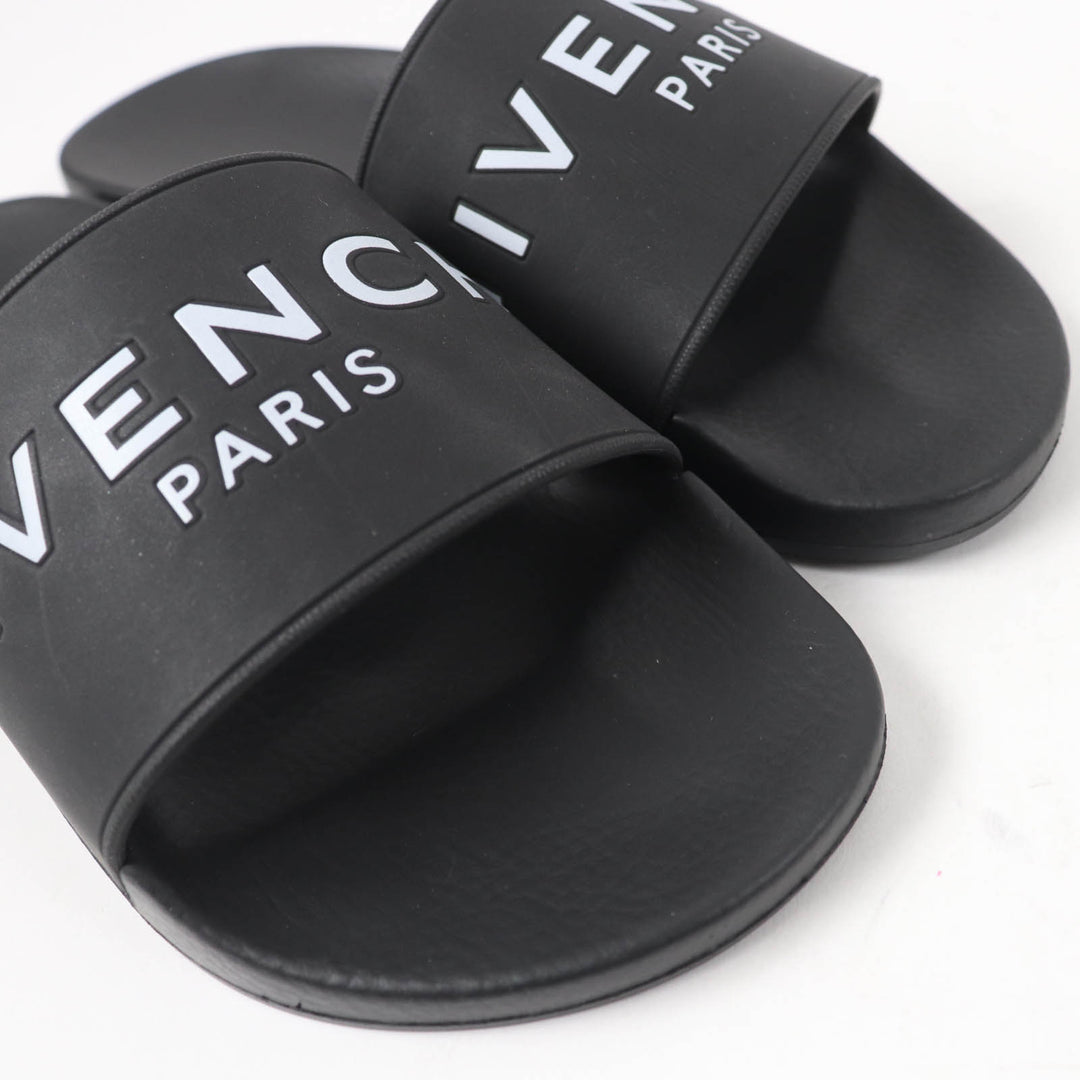 Pristine GIVENCHY Sandals Logo design slide sandals black rubber Women 35