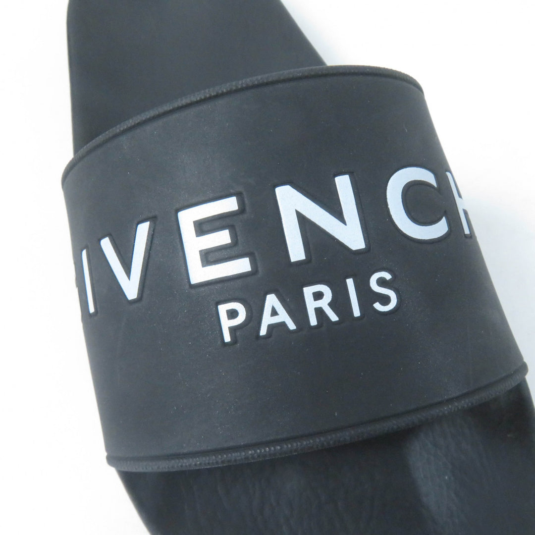 Pristine GIVENCHY Sandals Logo design slide sandals black rubber Women 35