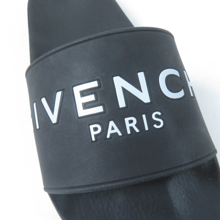 Pristine GIVENCHY Sandals Logo design slide sandals black rubber Women 35