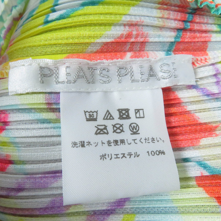 Excellent PLEATS PLEASE T-shirt All-over print design sleeveless multicolor