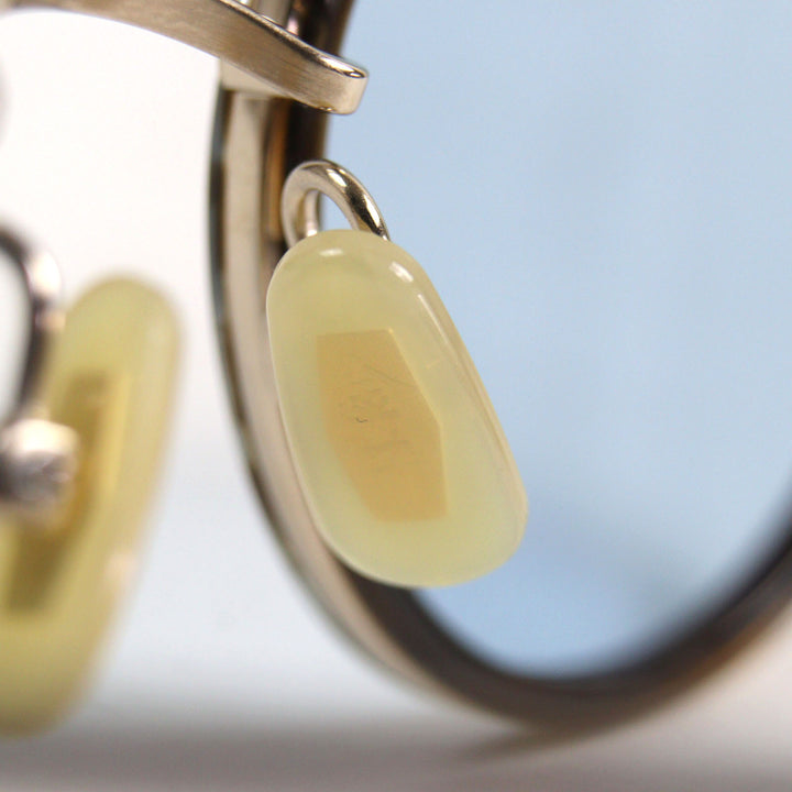 Excellent 金子眼鏡 sunglasses KVS-28L LBRS Round type, flat lens, color lens, paulownia wood box included Brass gold mens