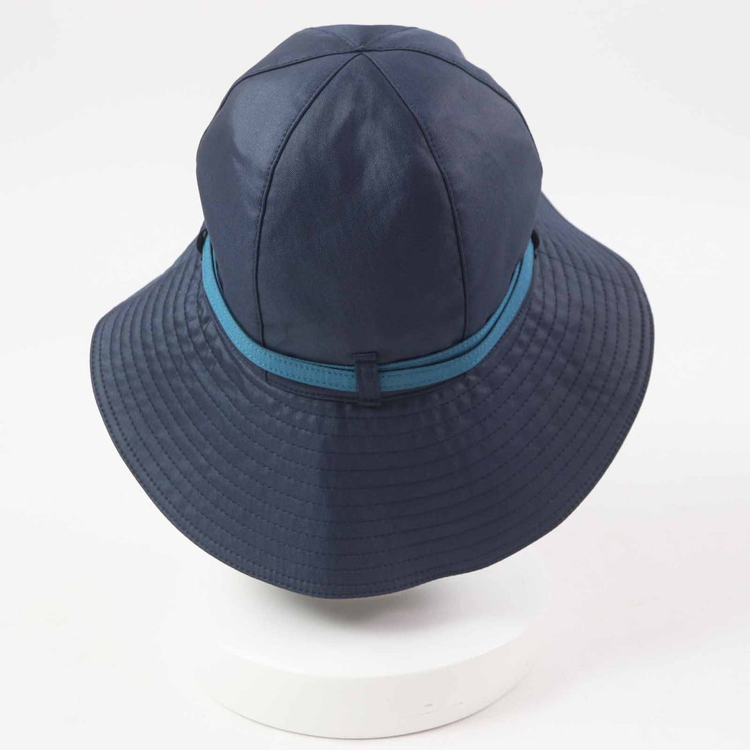 Great HERMES hat Belted hat/ Navy light blue polyester Women 56