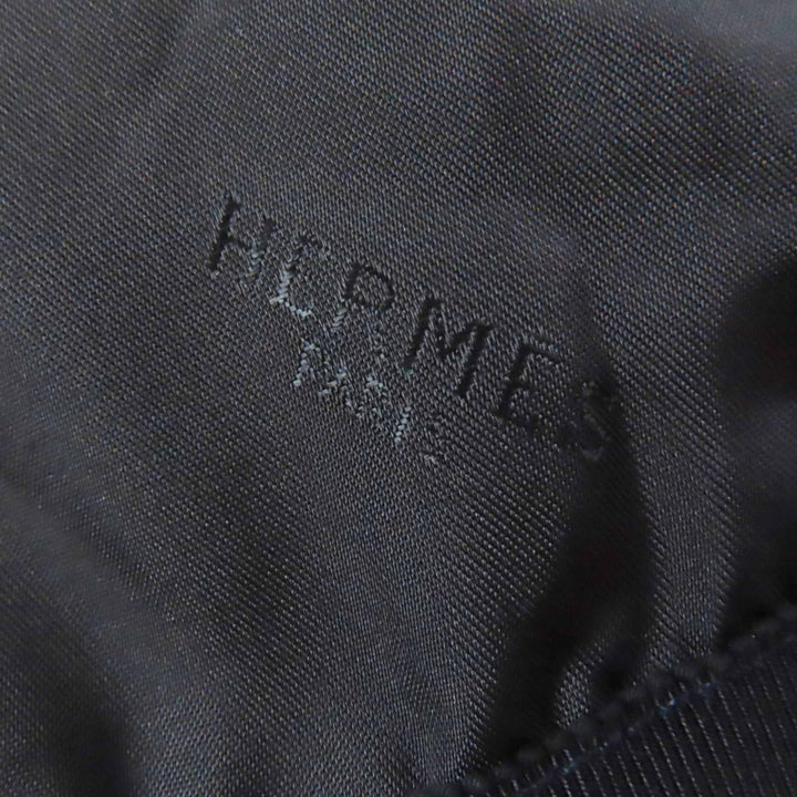 Great HERMES hat Belted hat/ Navy light blue polyester Women 56