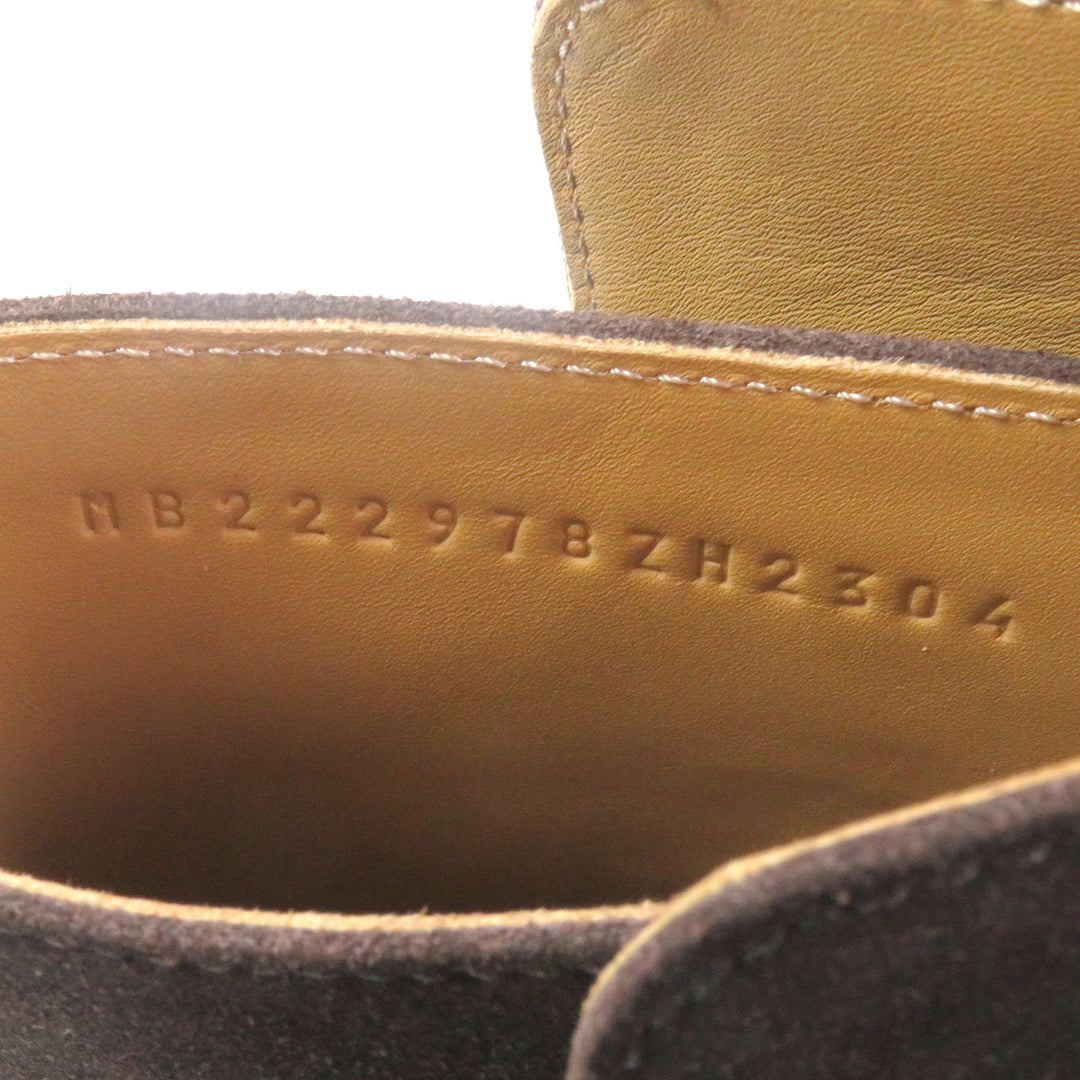 Pristine HERMES boots Fortune Ankle Boots Short Boots Dark brown Suede leather mens 41