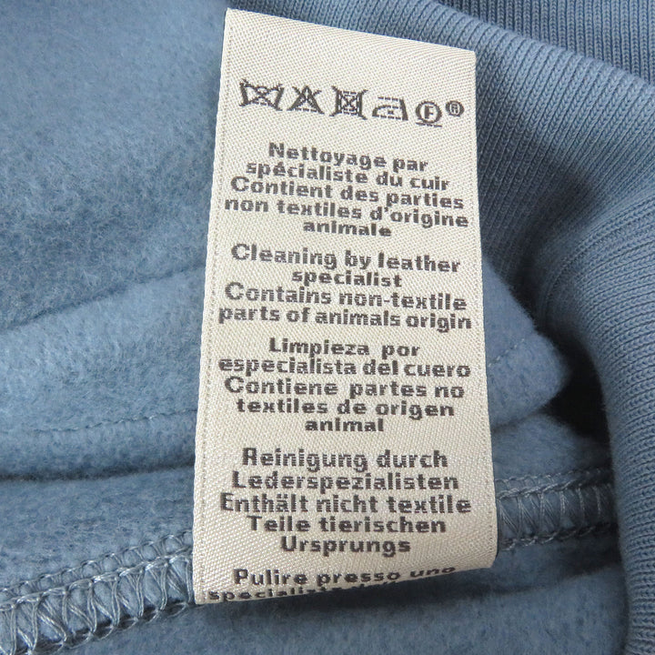 Excellent HERMES Jacket Jeu dAdresse Lamb Leather Patch Stadium Jacket blue mens XL