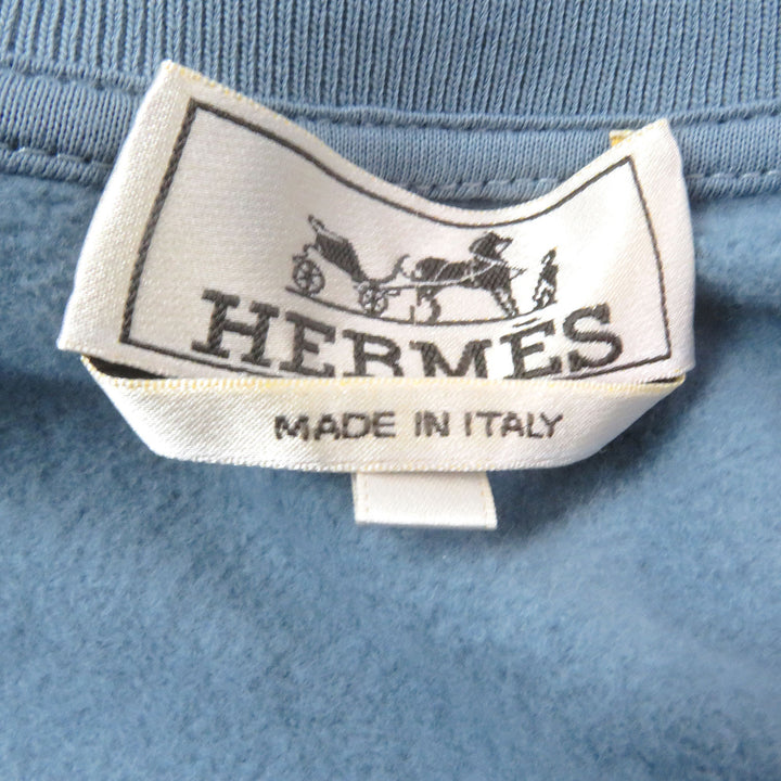 Excellent HERMES Jacket Jeu dAdresse Lamb Leather Patch Stadium Jacket blue mens XL