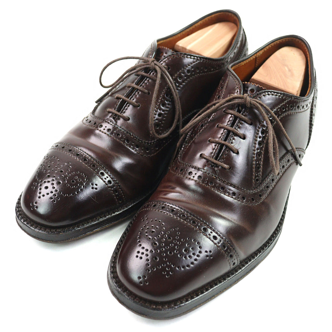 Great ALDEN Leather shoes 5160 special order Soul cap toe semi-brogue imens 6.5
