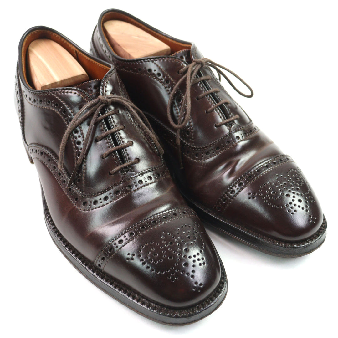 Great ALDEN Leather shoes 5160 special order Soul cap toe semi-brogue imens 6.5