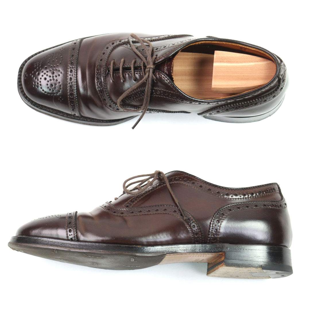 Great ALDEN Leather shoes 5160 special order Soul cap toe semi-brogue imens 6.5