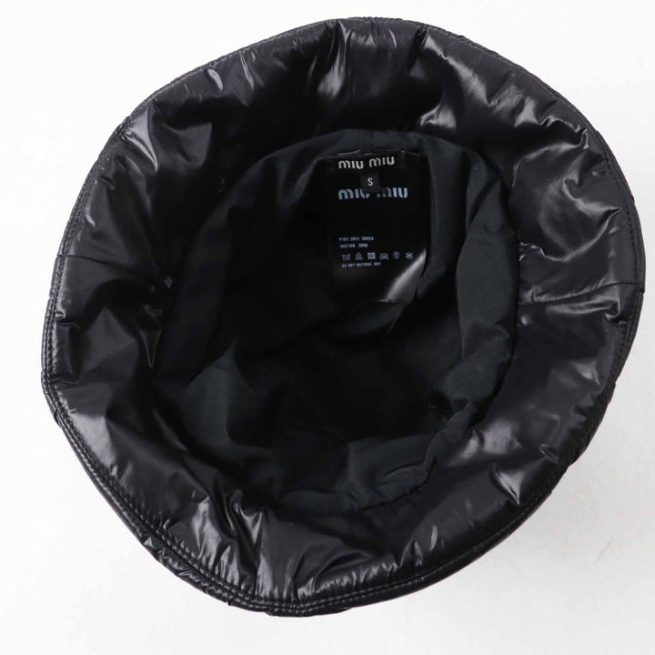 Excellent MIUMIU hat Logo embroidered black polyamide (nylon) Women S 5HC196