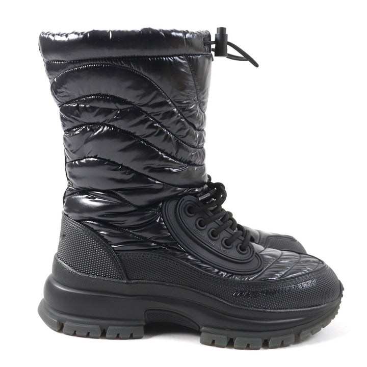 Excellent LOUIS VUITTON boots LV logo Monogram lining Lace-up black Nylon mens 6
