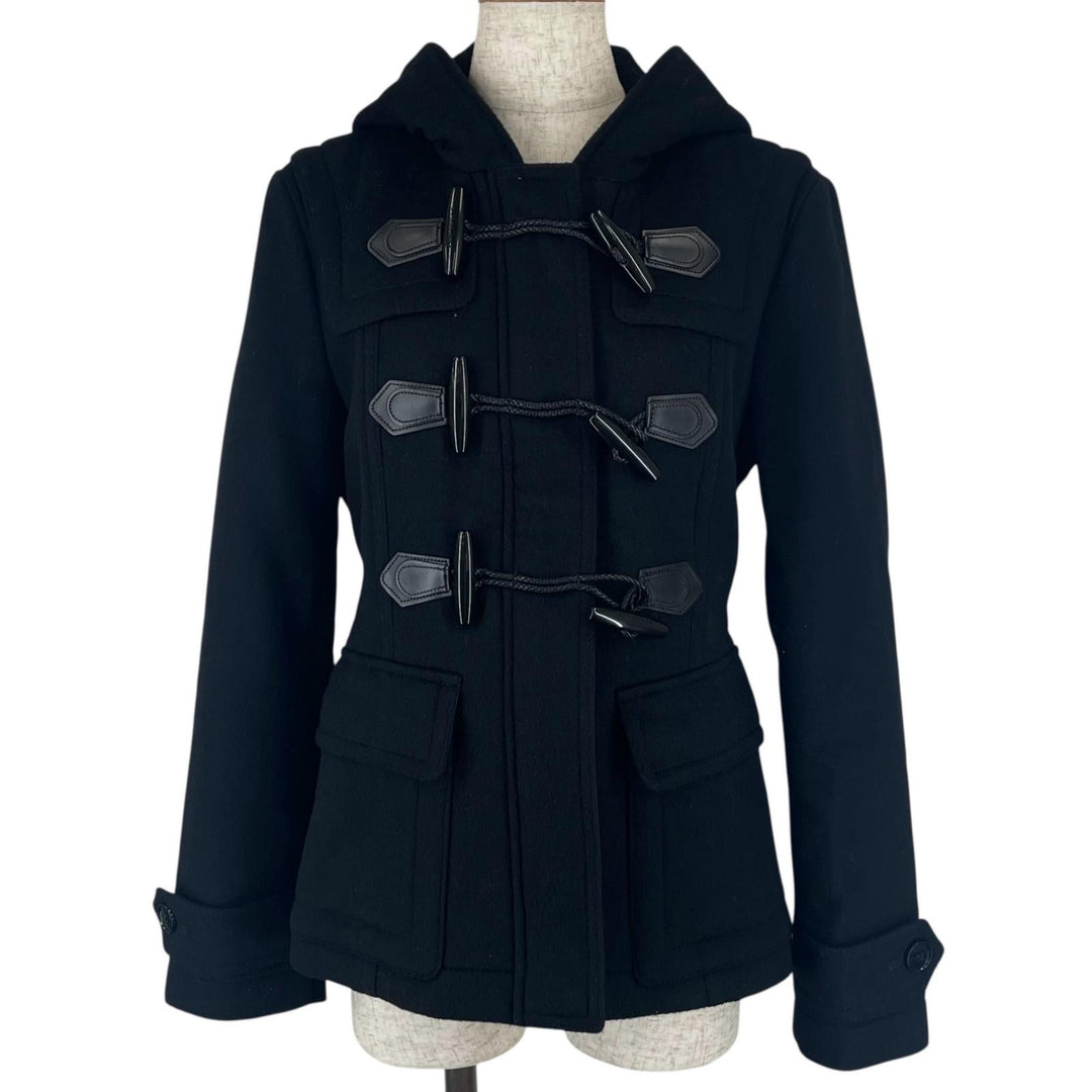 BURBERRY Duffel coat Domestic Nova Check Lining Short black wool Women 36