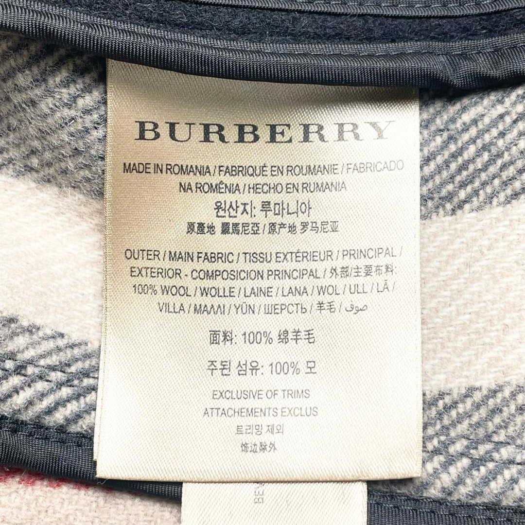 BURBERRY Duffel coat Domestic Nova Check Lining Short black wool Women 36