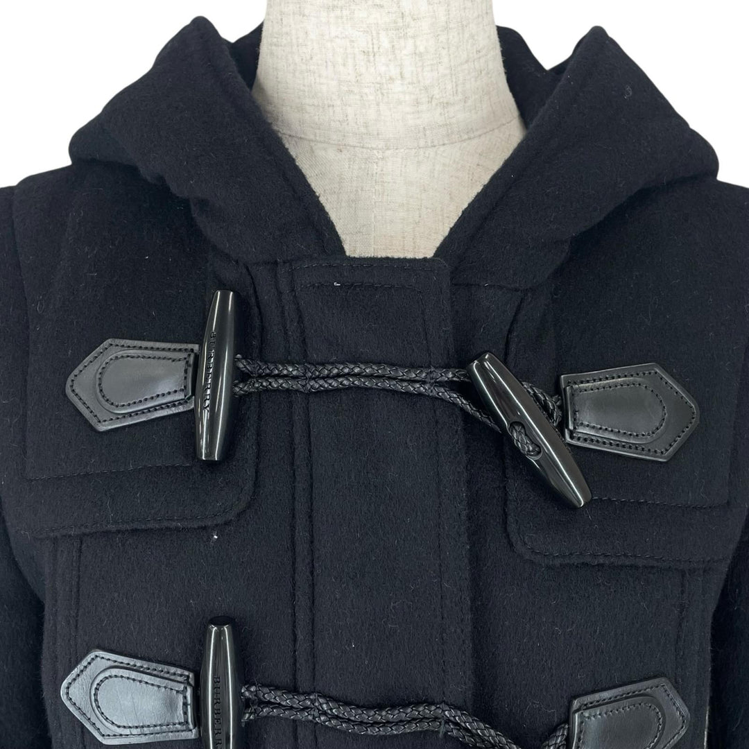 BURBERRY Duffel coat Domestic Nova Check Lining Short black wool Women 36