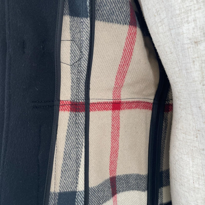 BURBERRY Duffel coat Domestic Nova Check Lining Short black wool Women 36