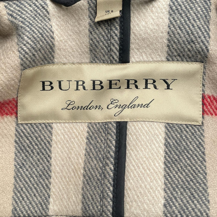 BURBERRY Duffel coat Domestic Nova Check Lining Short black wool Women 36