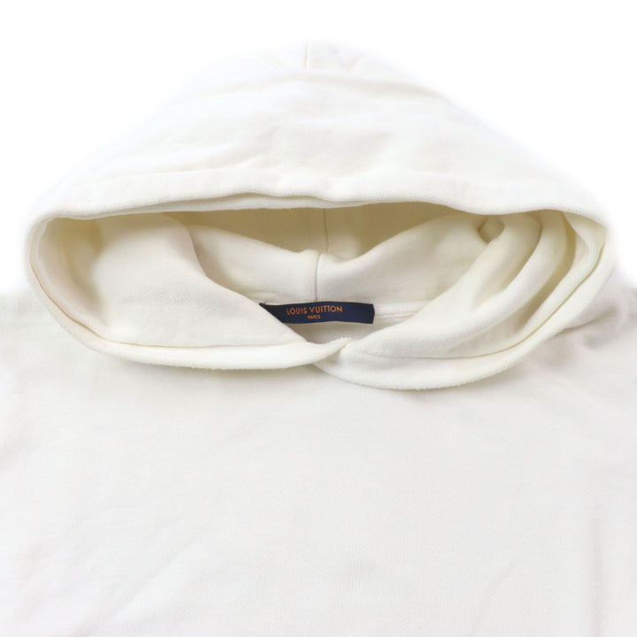 Very Good LOUIS VUITTON Parker Staples Edition With logo, hooded inside-out off white M