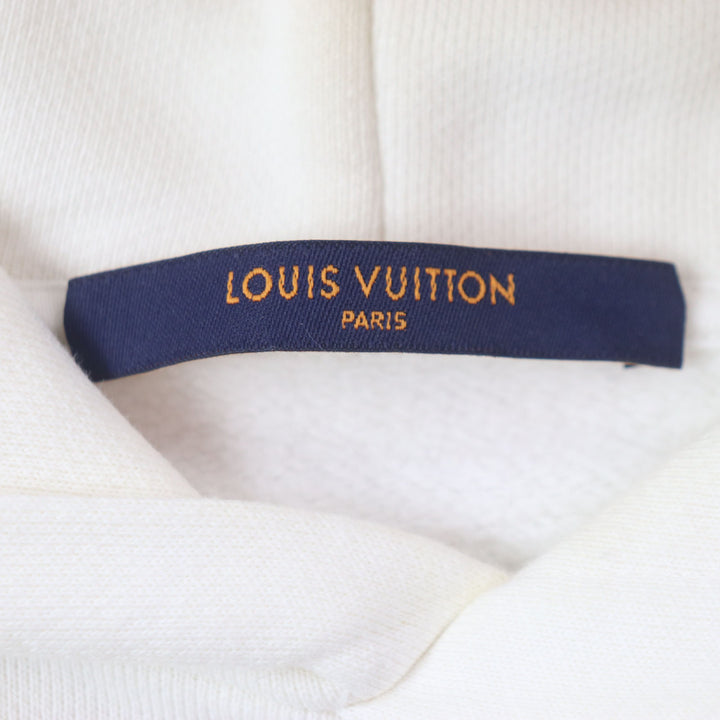 Very Good LOUIS VUITTON Parker Staples Edition With logo, hooded inside-out off white M