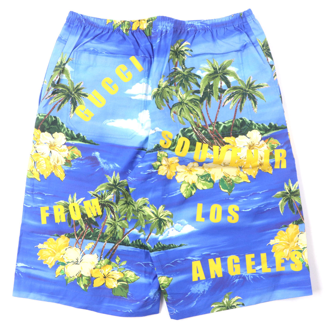 Pristine GUCCI Shorts Button fly half aloha shorts blue cotton mens 46 672698