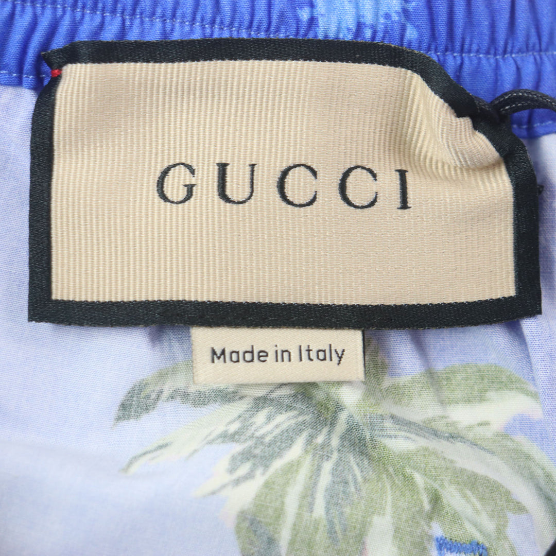 Pristine GUCCI Shorts Button fly half aloha shorts blue cotton mens 46 672698