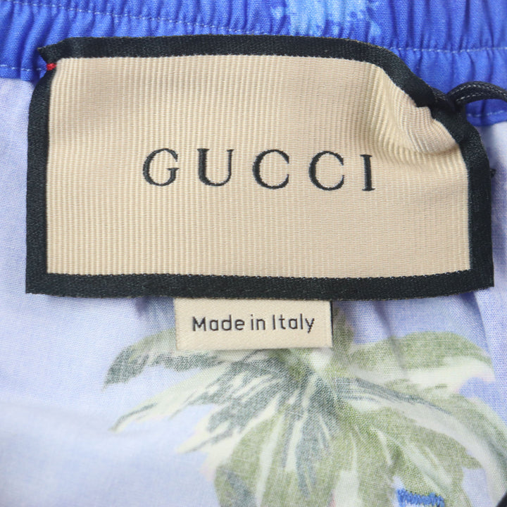 Pristine GUCCI Shorts Button fly half aloha shorts blue cotton mens 46 672698