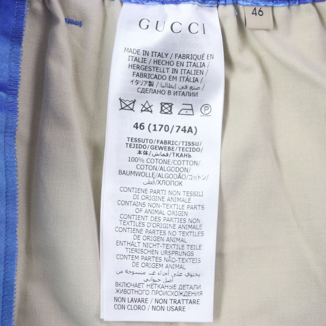 Pristine GUCCI Shorts Button fly half aloha shorts blue cotton mens 46 672698