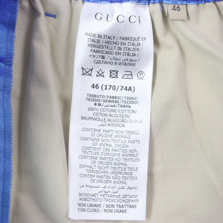 Pristine GUCCI Shorts Button fly half aloha shorts blue cotton mens 46 672698